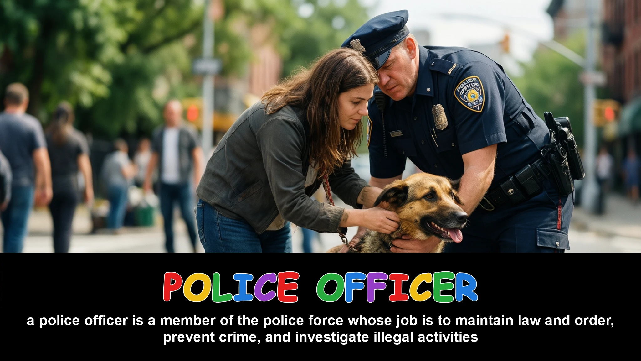 English Illustration for police officer